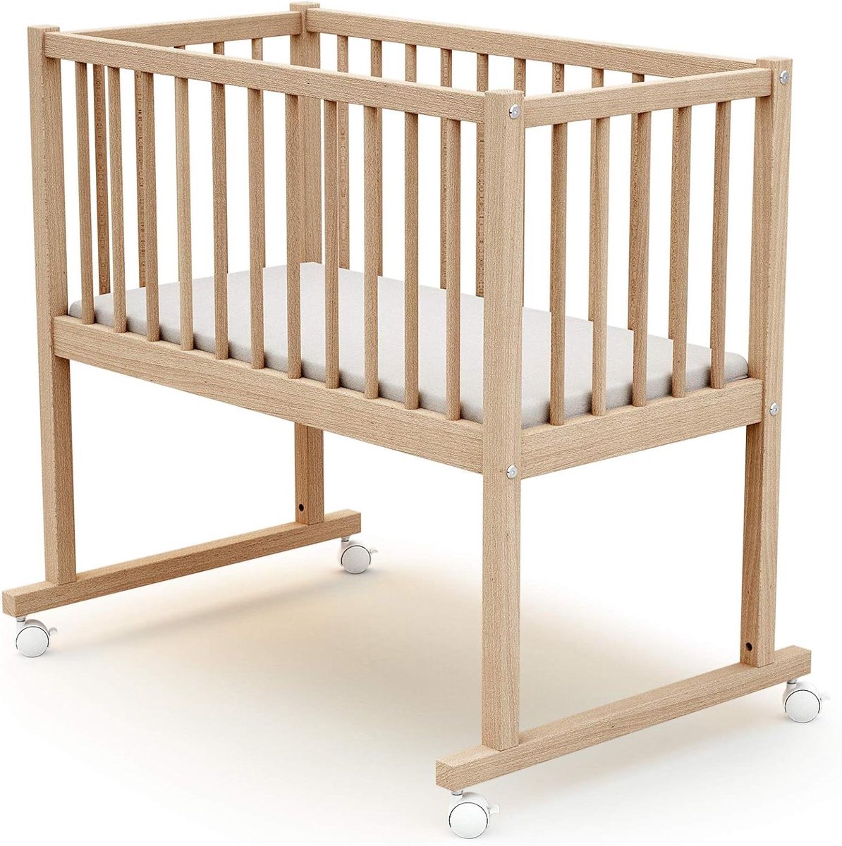 Wieg met Wielen - Babybedje Schommelwieg - Baby Comfort - Mechanische Constructie - 86 x 45 x 80 cm