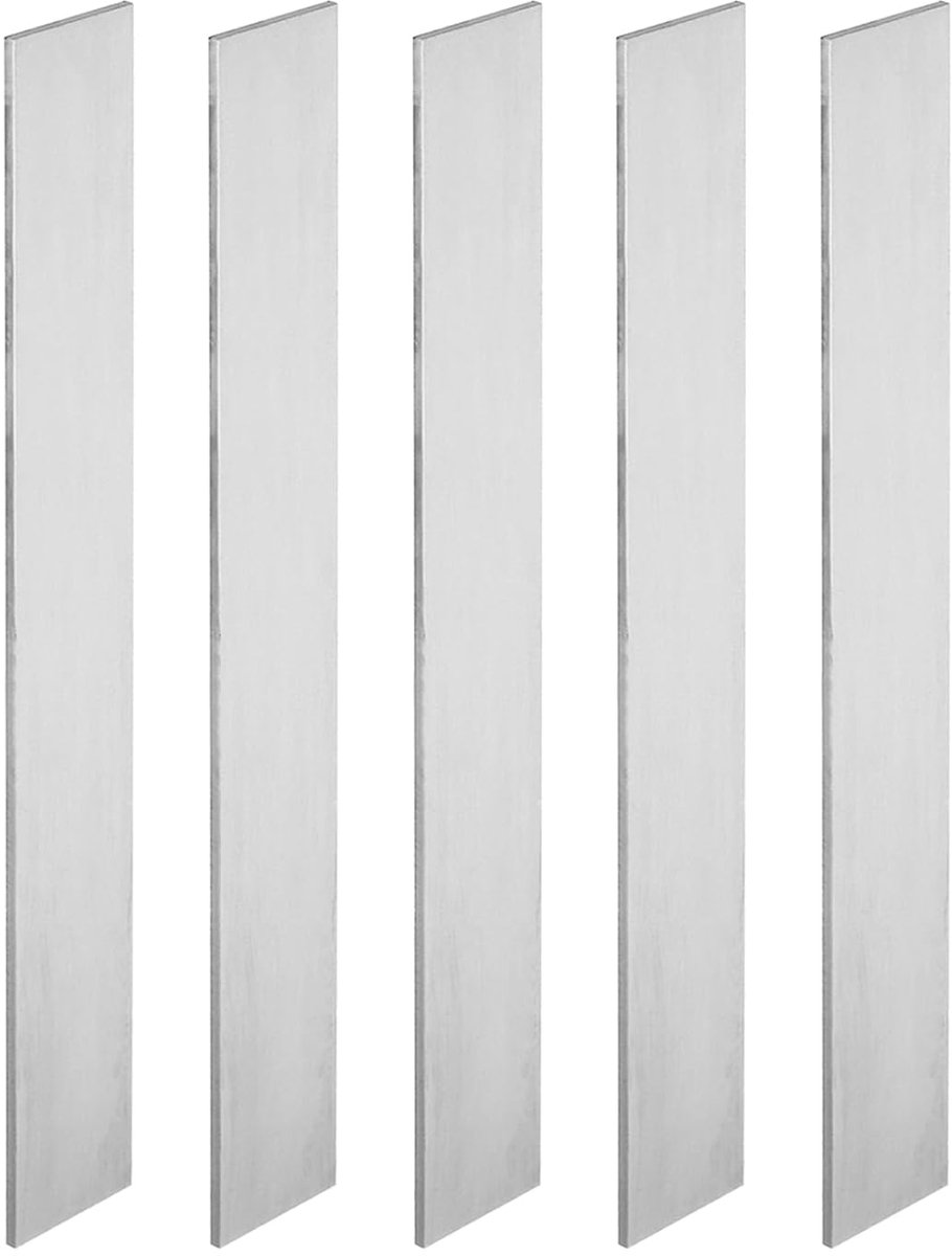 Set of 5 Steel 1084 Flat Bars voor Knife Making - 30.5 cm x 3.5 cm x 3.5 cm x 1/8 Inch - Flat Steel Bar voor Metal Sheet - Blank DIY - Kleur Silver, White