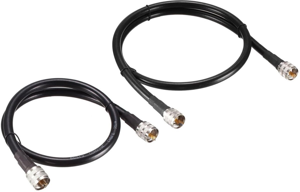 Coaxkabels RG213 - RF kabels Antennesnoer - Radio transmissie - Lage demping - 0.6m en 0.9m - Zwart