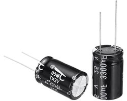 Elektrolytische Condensatoren - Elkos Condensator - Elektronische Projecten - Grote Capaciteit Klein Formaat - 3300uF 25V - Zwart