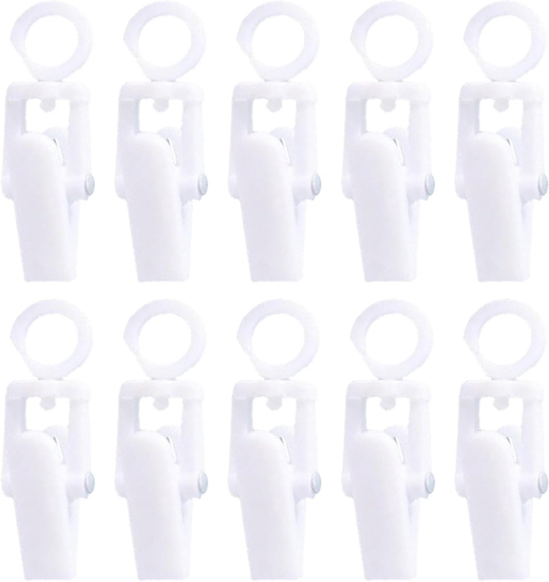 Wasserij Haken Clip - Draaibare Clips - Organiseren van Kleding - Sterke Grip - 10 stuks - Wit