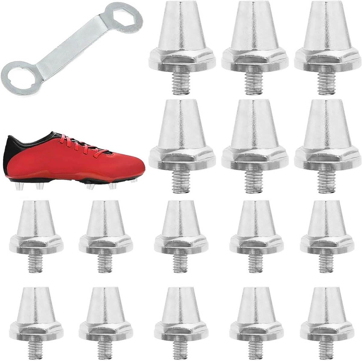 Set van 16 Voetbalschoenen Studs Geschikt voor Aluminium Legering, Duurzaam en Lichtgewicht