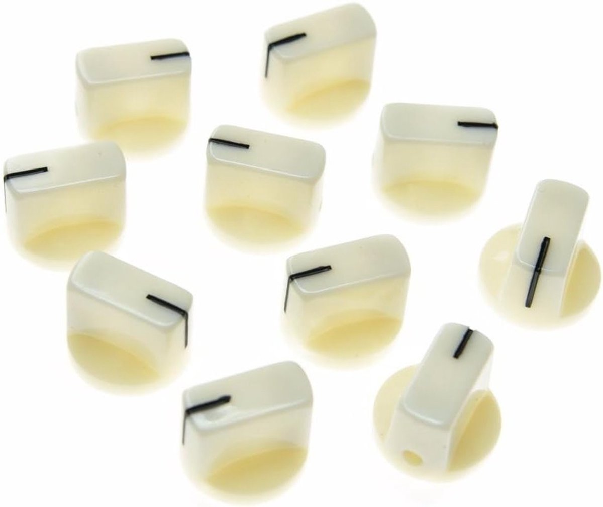 10 Stuks Effect Pedal Knoppen voor Gitaarversterker met Duwschroef - Wit, Duurzaam en Gebruiksvriendelijk