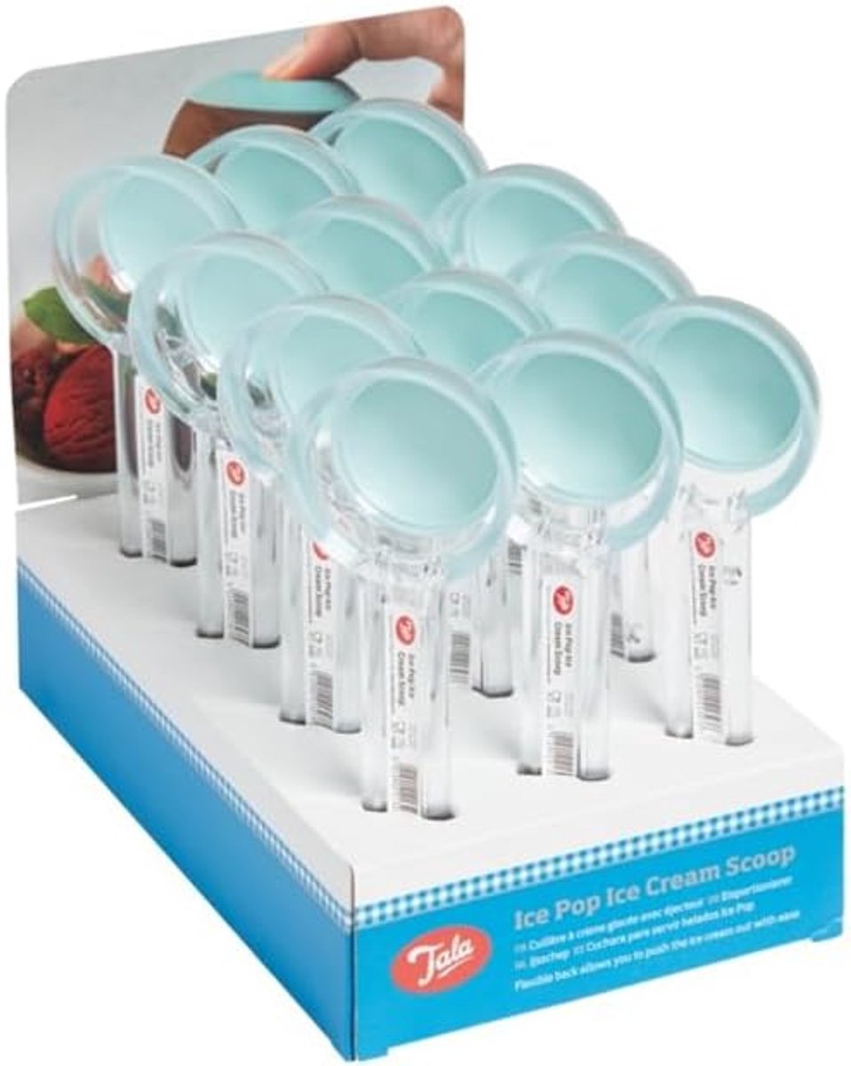 IJsschep - IJslepel Schep - IJs Serveren - Makkelijk Losmaken - 22 x 3 cm - Transparant