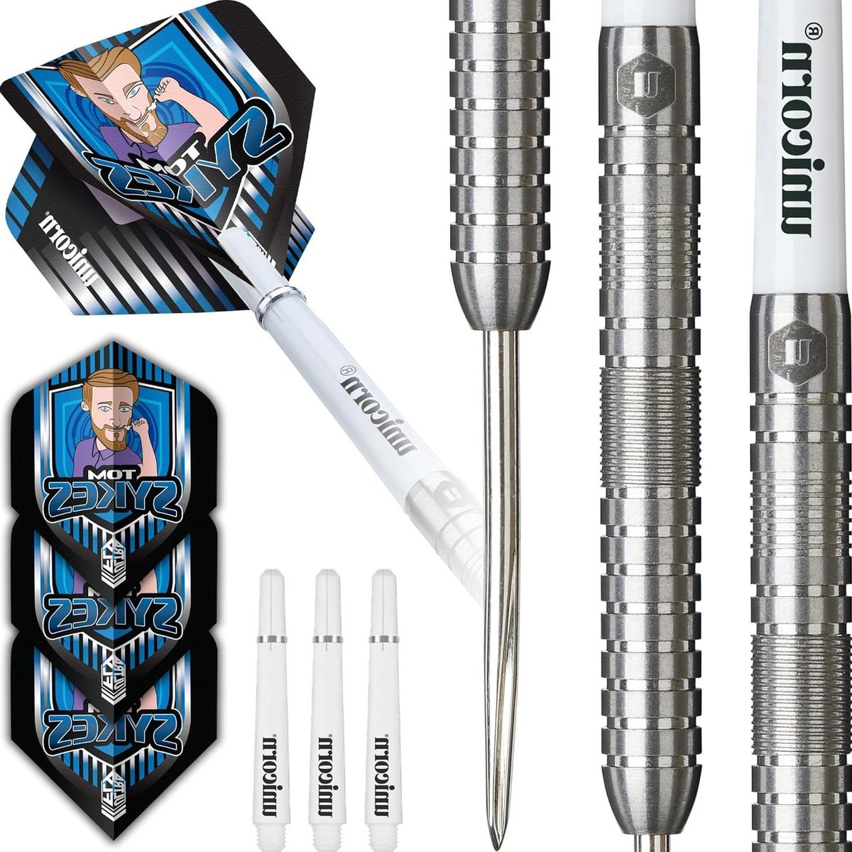 Dartset 22g - Pijltjenset Darts - Wedstrijd Darts - 90% Tungsten - 50.7 mm - Natuurlijk