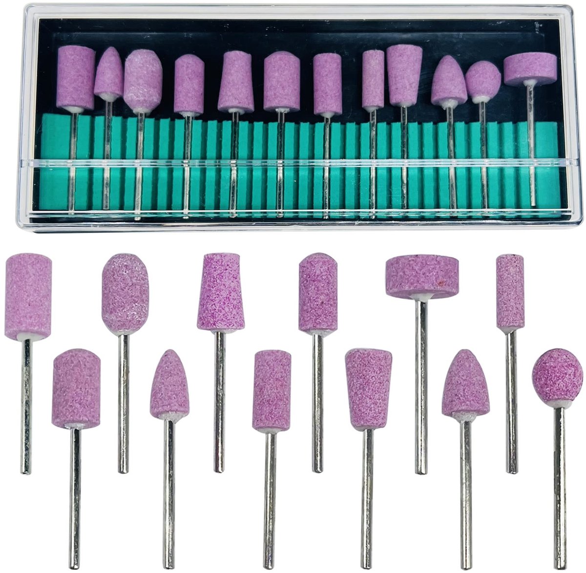 Store_8 - Slijpen Polijsten Heads - Slijpen Steen Wielen - 12 Stuks - Polijsten Accessoires - Geschikt voor Dremel - 19,9 x 14,7 cm