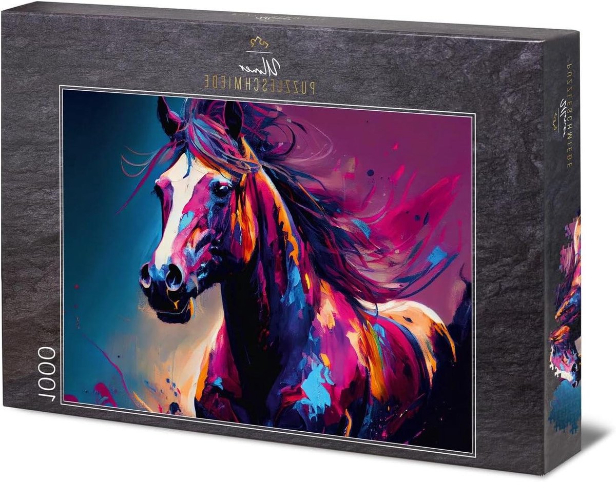 Paardenpuzzel - Legpuzzel Dierenpuzzel - Ontspannen Puzzelen - Premium Karton Kwaliteit - 68 x 48 cm - Kleurrijk