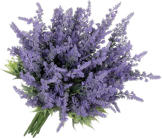 Kunstlavendel Boeket - Nep Lavendel - Decoratie Buiten - UV-bestendig - 8 stuks - Paars