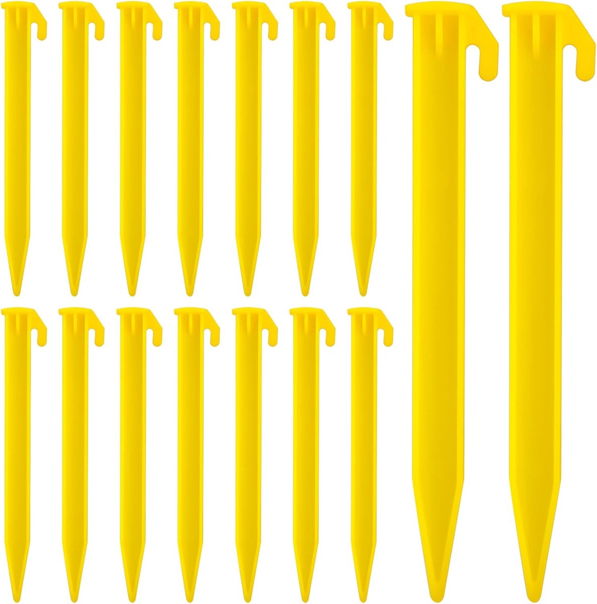 Set van 16 kunststof tentharingen 5,7 inch - zware uitvoering - duurzame tuinharingen - strandharingen - tentpennen - outdoor camping accessoires - tuinharingen voor gras en tuin - strand en camping hamer