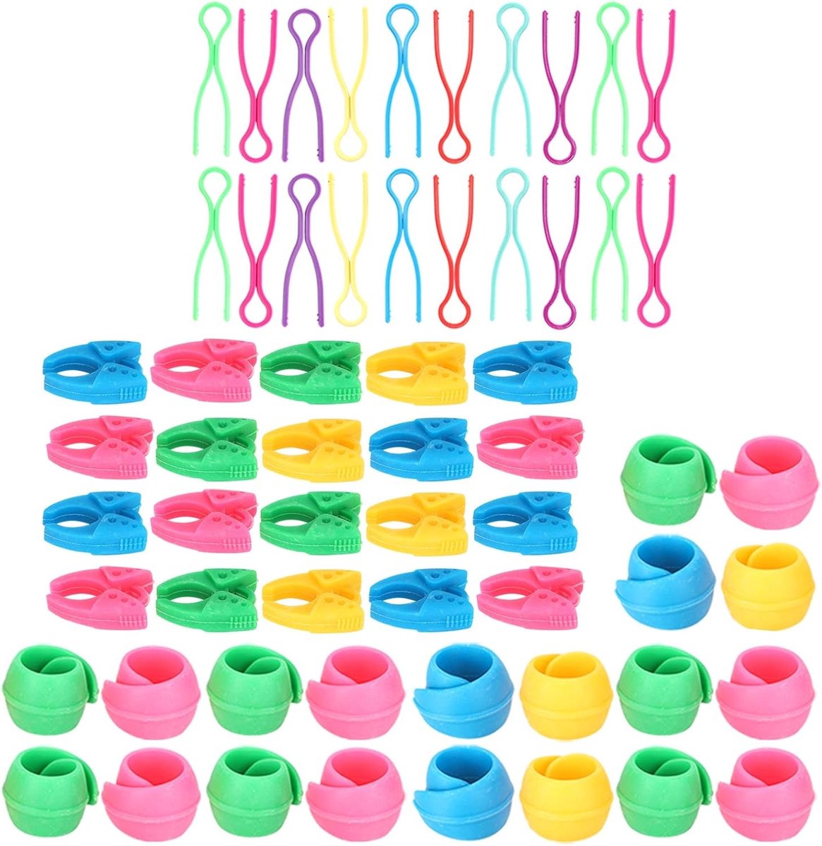 Set van 60 Kleurige Draadclips voor Organisatie van Draadspoelen - Handige Houders voor Draad en Gereedschap
