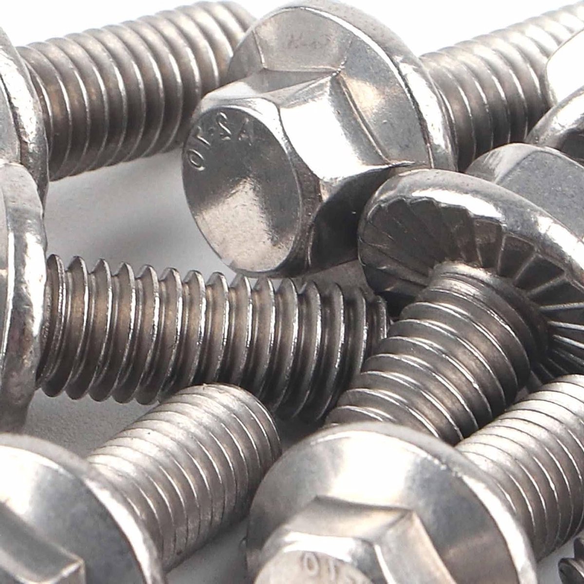 RVS M6 Flensbouten Set van 10 Stuks - Roestvrij Staal, Hex Flens, Schroeven met Moeren en Washers voor Bevestiging