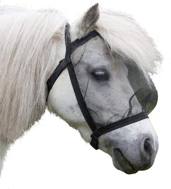 Vliegenmasker Pony - Paardenmasker Vliegendeken - Paard Beschermen - Zonder Oren - Pony Maat - Zwart Vliegenmasker Pony - Paardenmasker Vliegendeken - Paard Beschermen - Zonder Oren - Pony Maat - Zwart