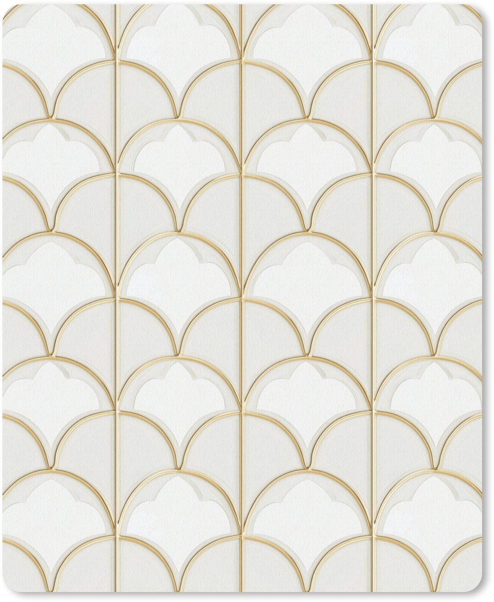 Muismat 12x16 cm - Mousepad Mozaïek - Bogen - Goud - Muismatten