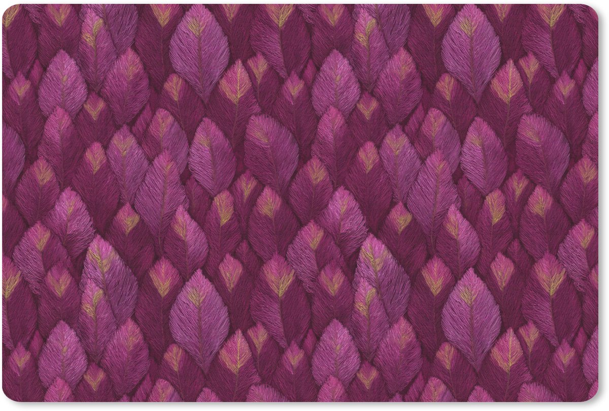 Muismat 13x8 cm - Mousepad Bladeren - Patroon - Burgundy - Muismatten