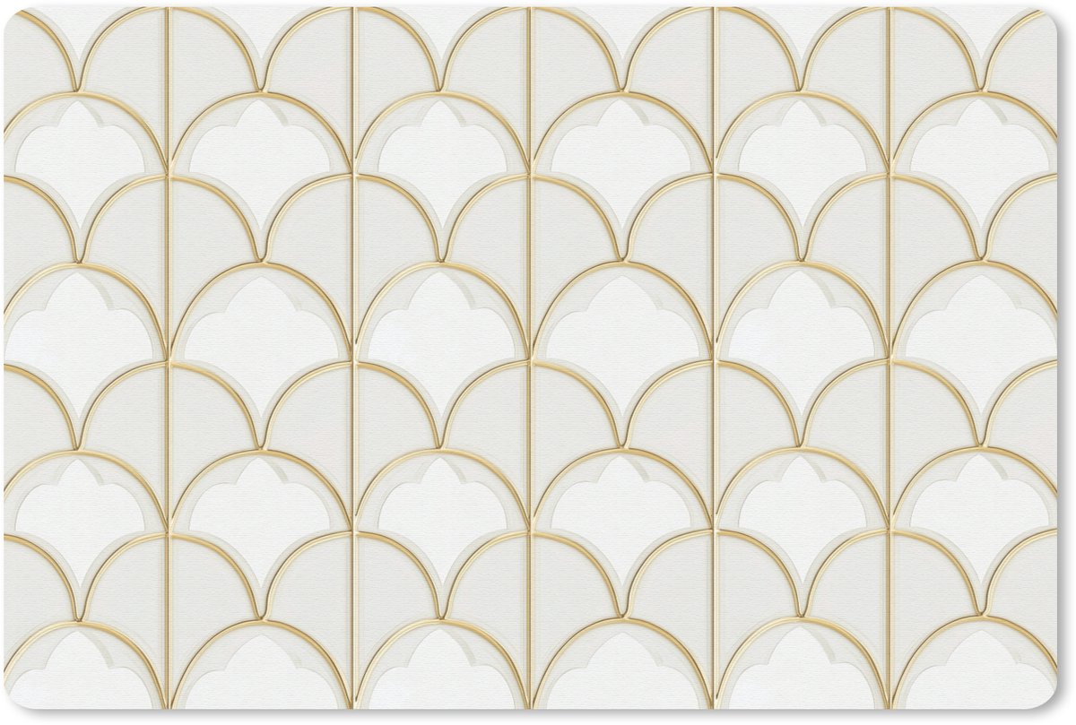 Muismat 13x8 cm - Mousepad Mozaïek - Bogen - Goud - Muismatten