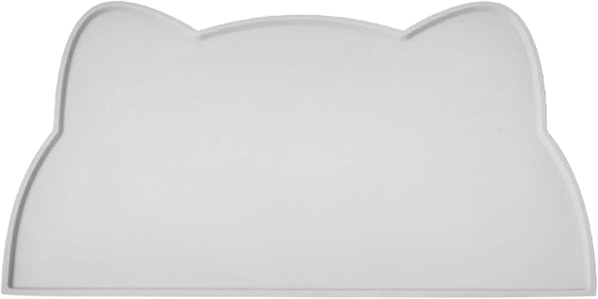 OLOEY Kattenvoerbakmat-antislip siliconen voerbakmat voor honden-waterdichte voerbakmat voor katten-voorkomt morsen van voer en water op de vloer (lichtgrijs-44,5 x 24,5 cm)