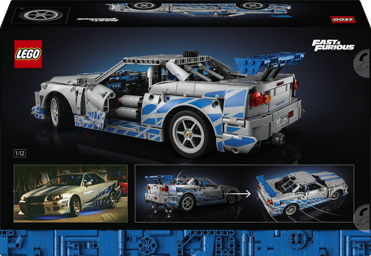 LEGO® Technic 2 Fast 2 Furious Nissan Skyline GT-R (R34) Auto - 42210 — afbeelding 14