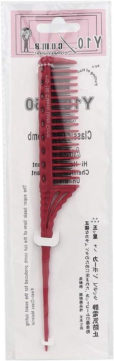 Haarkam - Stylingkam Haar - Haar Stylen - Drie Rijen Tanden - 20 g - Rood