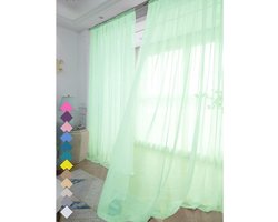 Lichtgroene Sheer Gordijnen - Transparante Vitrage Panel - Privacy en Licht - 100% Polyester Voile - 2x 52" x 90"