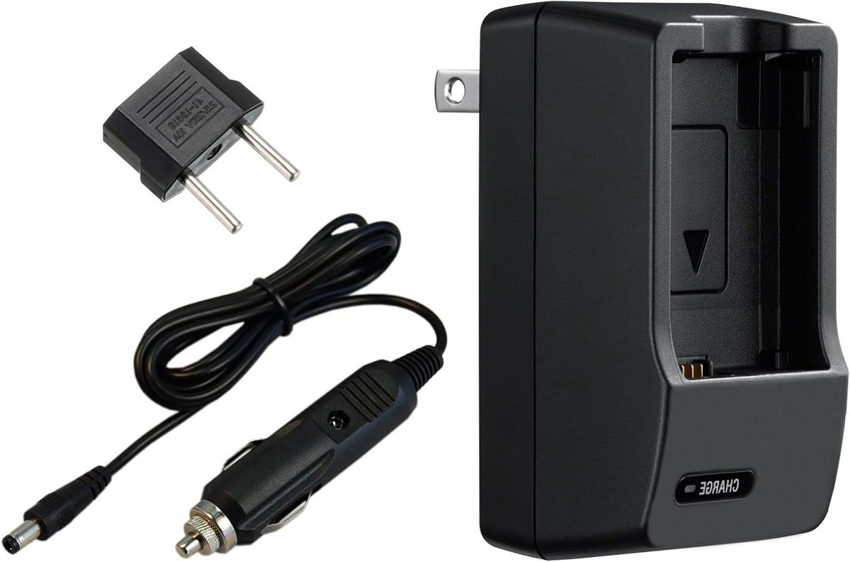 Acculader - Batterijlader Camera - Camera Accu Laden - Compact Draagbaar Ontwerp - 8.4V 600mA - Zwart