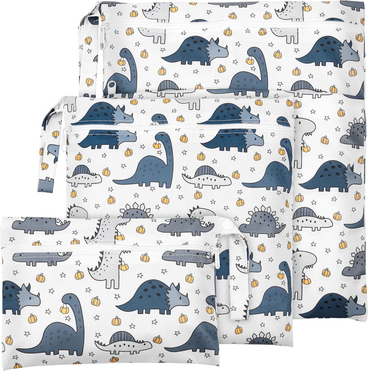 Herbruikbare Waterdichte Tas voor Zwemkleding, Luiers en Reisaccessoires - Set van 3, Ideaal voor Strand, Camping en Sportactiviteiten, Blauw, Groot en Medium