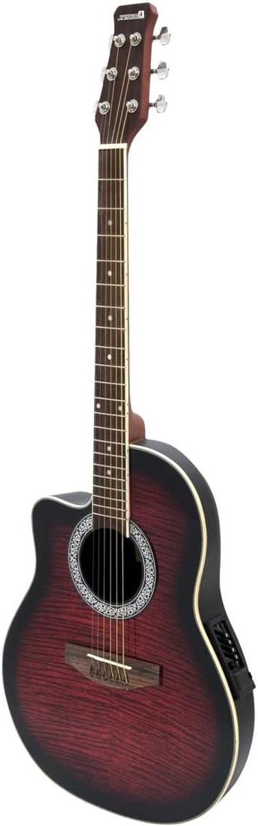 Akoestische Gitaar - Ronde Rug Gitaar - Muziek Maken - Met Piëzo Pickup - 4/4 - Rood