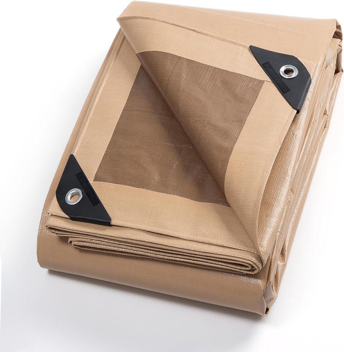 Afdekzeil Ogen - Waterdicht Zeildoek - Tuinmeubels Dekken - Scheurvast Materiaal - 4 x 6 Meter - Beige Khaki