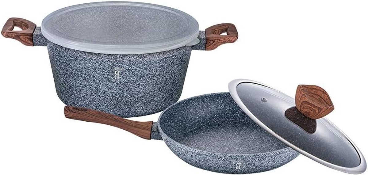 Kookgerei Set - Pannen Set - Koken Thuis - Ovenbestendig - 4 Delig - Grijs