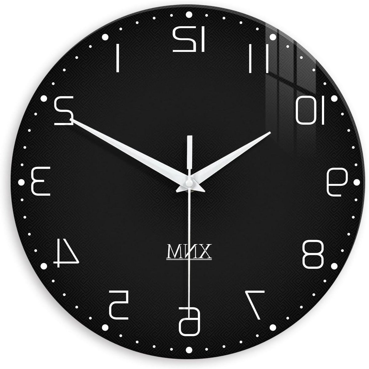 Minimalistische Wandklok - Stille Klok - Woonkamer Decoratie - Frameloos Glasontwerp - 12 Inch - Zwart