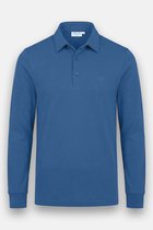Vercate - Heren Polo Lange Mouw - Strijkvrij Poloshirt - Royal Blue - Blauw - Slim Fit - Excellent Katoen - Maat M