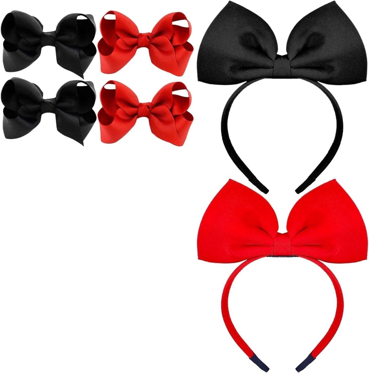 Stijlvolle Rode Strik Haarband - Vintage Haaraccessoires voor Feestjes en Cosplay voor Vrouwen en Meisjes, Perfect voor Elke Gelegenheid
