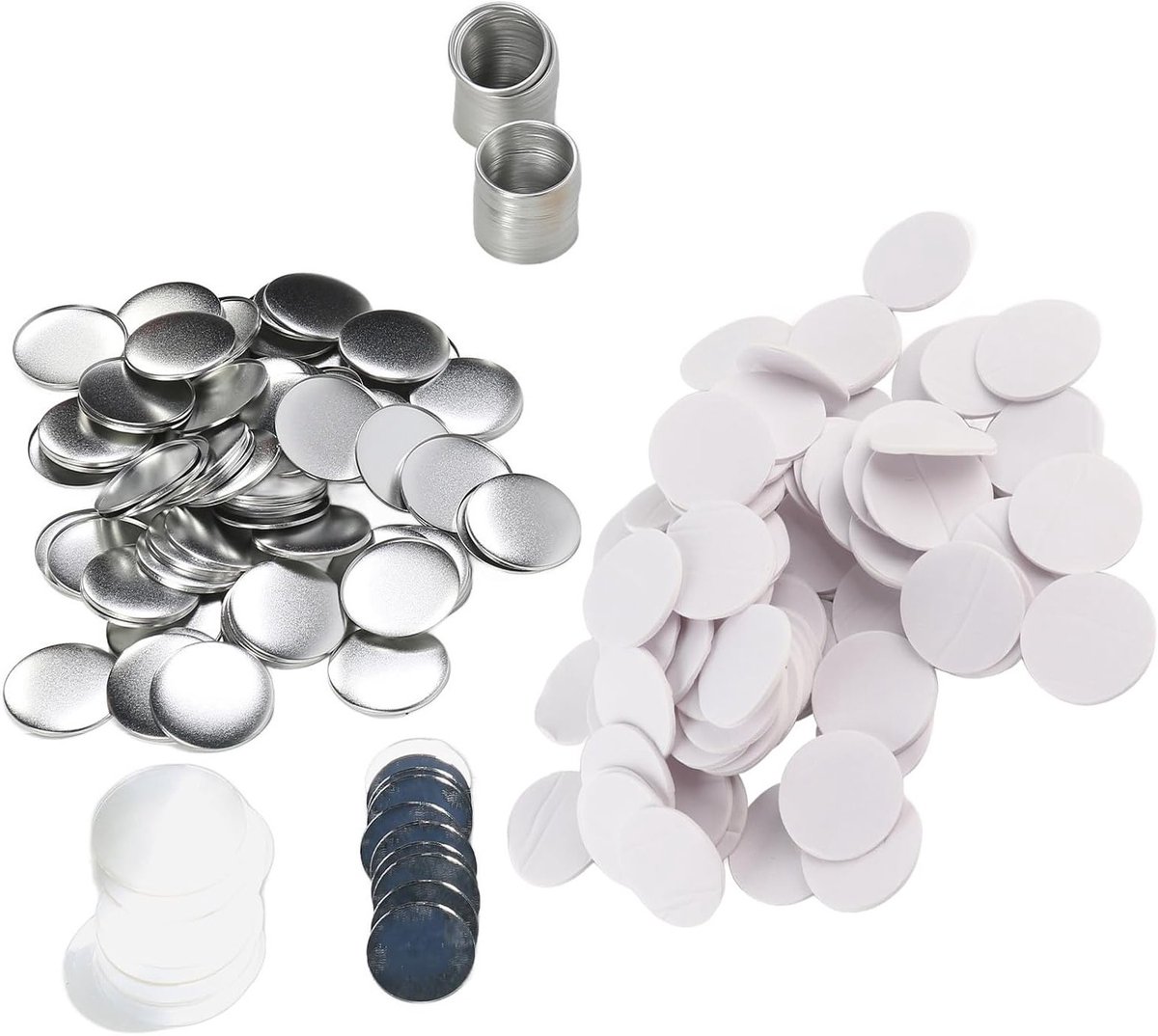 100 Sets 58mm Lege Badges met Spiegels, Metaalringen en Benodigdheden voor DIY Geschenken, Perfect voor Feestelijke Gelegenheden en Creatieve Projecten
