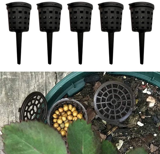 10 stuks kunststof bemestingsmandjes met deksel, geschikt voor tuinplanten en bonsai, langzame voedingsafgifte — afbeelding 2