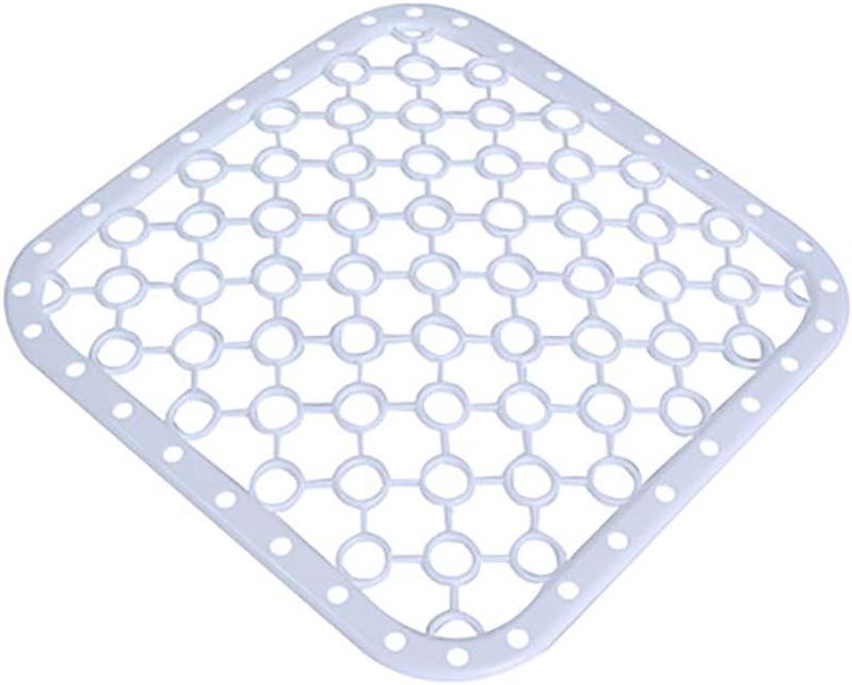 Keuken Sink Mat - Afvoer Mat - Vaat Drogen - Open Grid Ontwerp - 26x26 cm - Wit