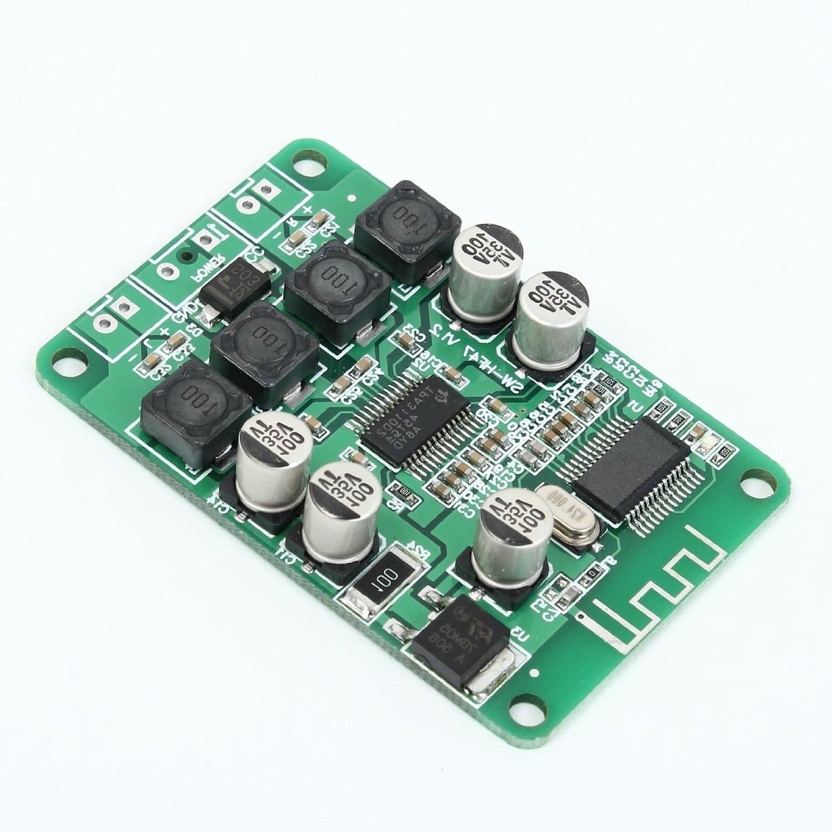 Digitale Audio Versterker - Bluetooth Versterker Module - Muziek Streamen - Draadloze Bluetooth Ontvangst - 2x 15W - Groen