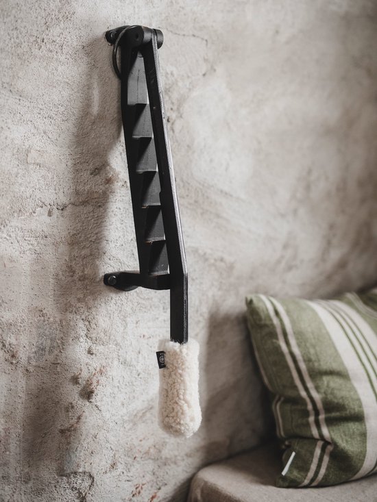 Stikkan - Houtklover voor aanmaakhout + Fluffen schapenvacht handgreep - Beige — afbeelding 5
