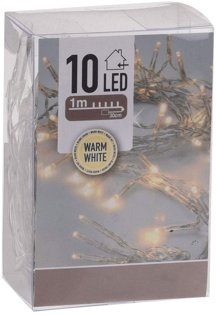 Allecto - LED Fairy Lights - Kerstverlichting - 1 meter met timer - Warm wit - Binnenverlichting - Decoratie voor feestdagen