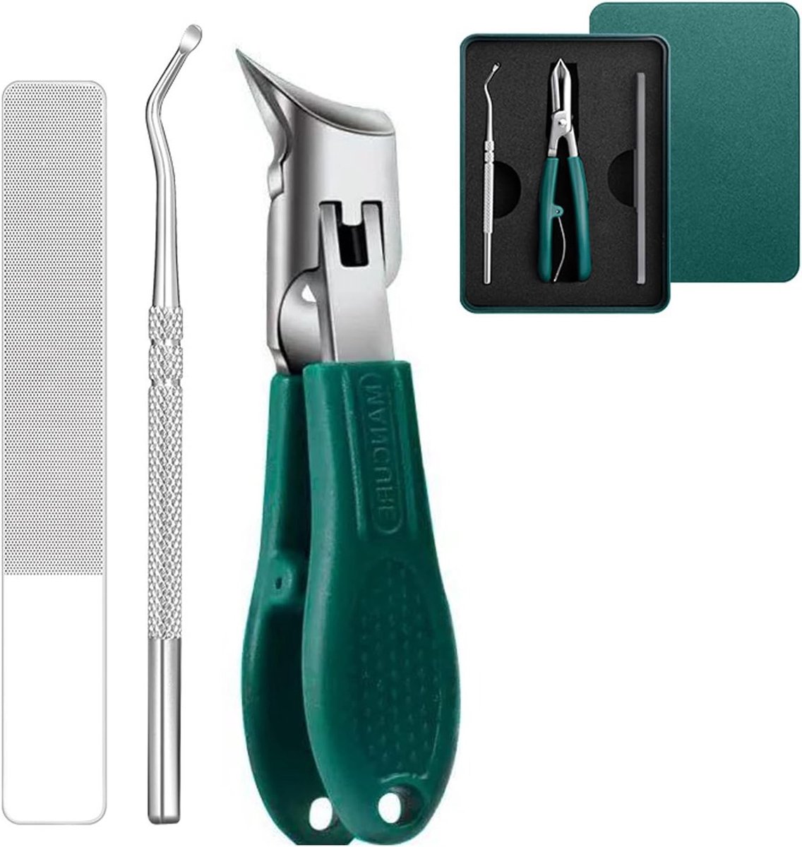 Professionele set van 3 ingegroeide nagelknippers met vijl en scheurgereedschap voor dikke nagels en ouderen, ideaal voor verzorging en hygiëne