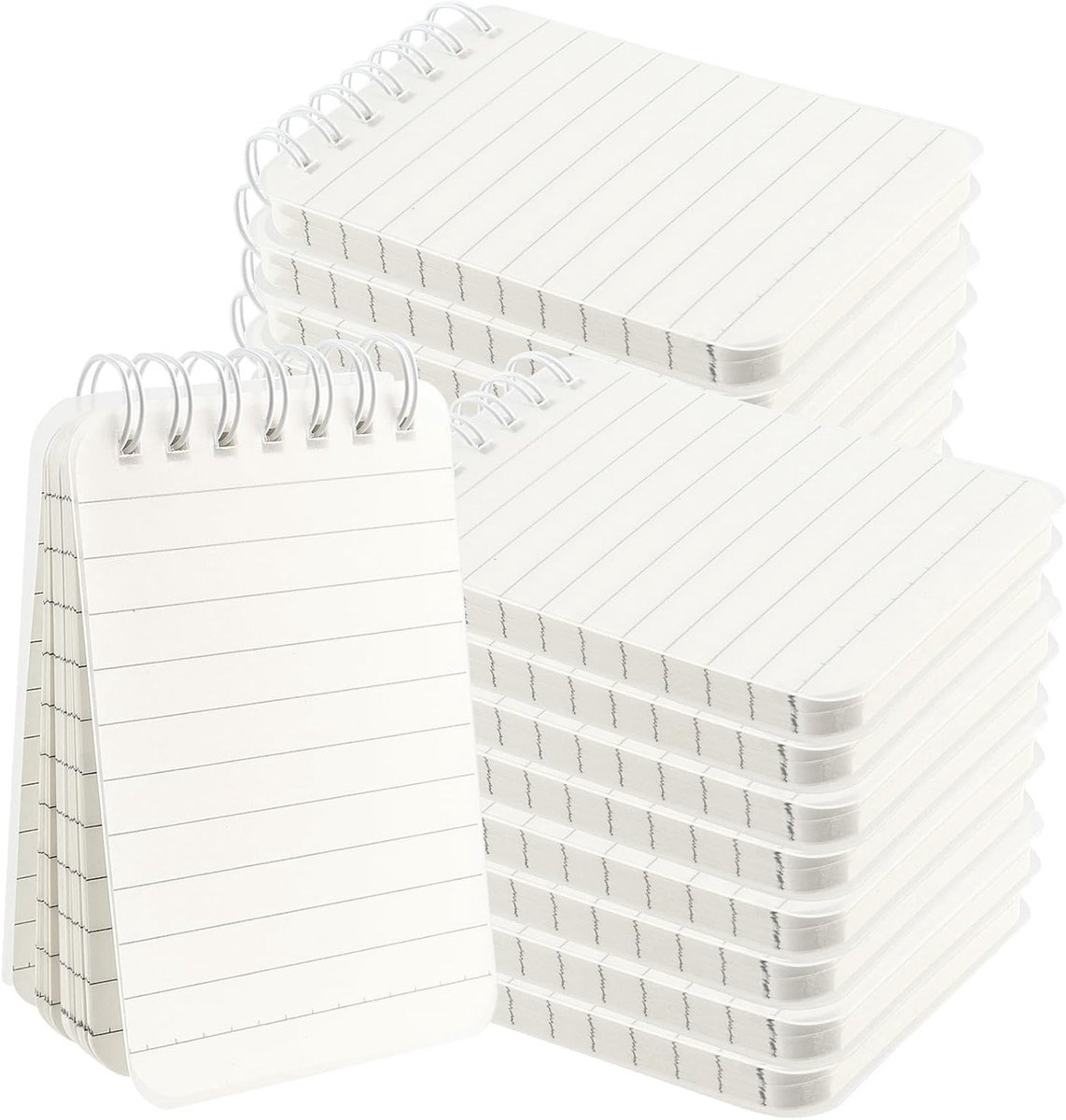 Set van 20 Kleine A7 Notitieblokken, 80 Vel Spiral Notitieblokken met Duidelijke Kaft voor Notities, Organisatie en Planning