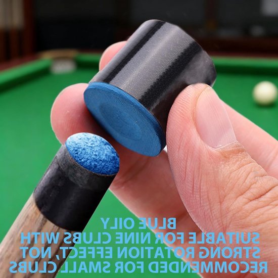 Professionele Billiard Chalk voor Poolspel - Droog Poeder in Blauw en Groen, 4 Stuks, 2,5 CM Diameter — afbeelding 3