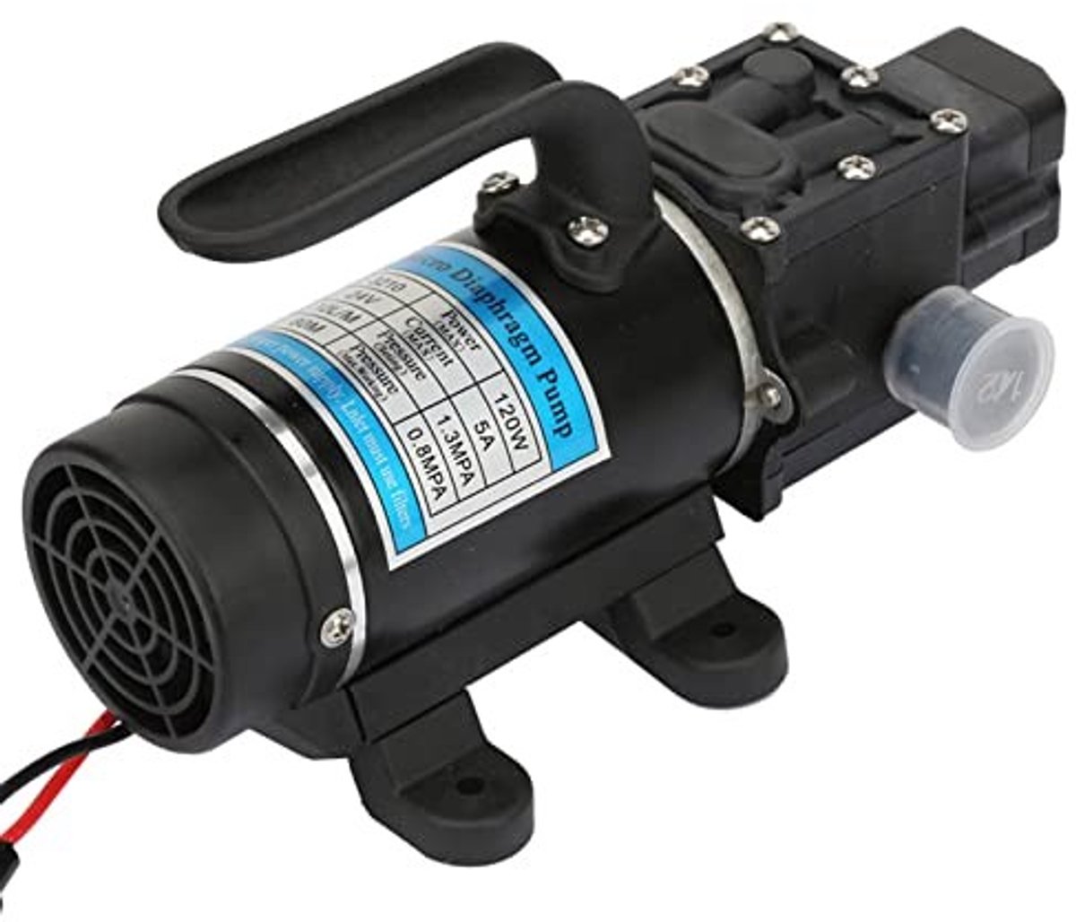Allecto - Waterpomp - 120W Diaphragma Pomp - Overstroombeveiliging - 24V - Drukreiniger - Betrouwbare waterafvoer - Geschikt voor drukreinigers - C...