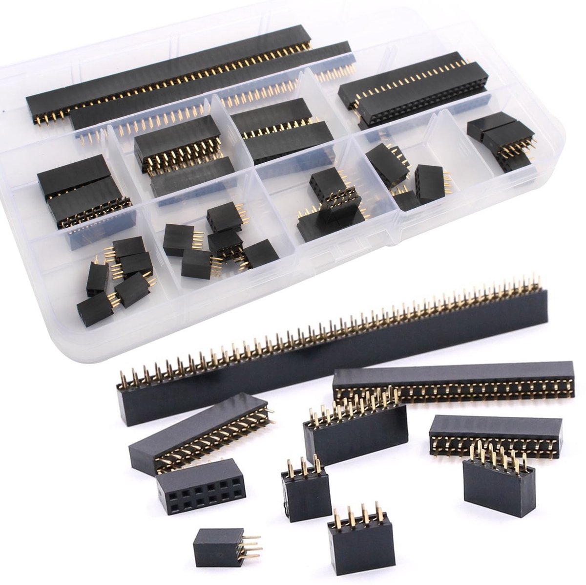 RUNCCI-YUN 35pcs 2.54mm PCB Plug Kit - Perfect voor Arduino en Circuit Boards