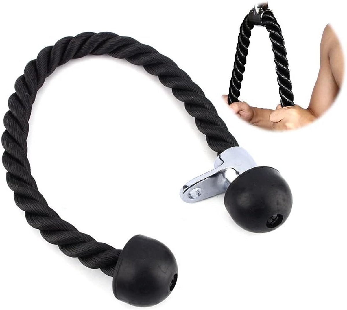 Tricep Touw voor Pulldown Oefeningen - Verstelbare Weerstandskabel voor Bodybuilding en Fitness, 70 cm Nylon