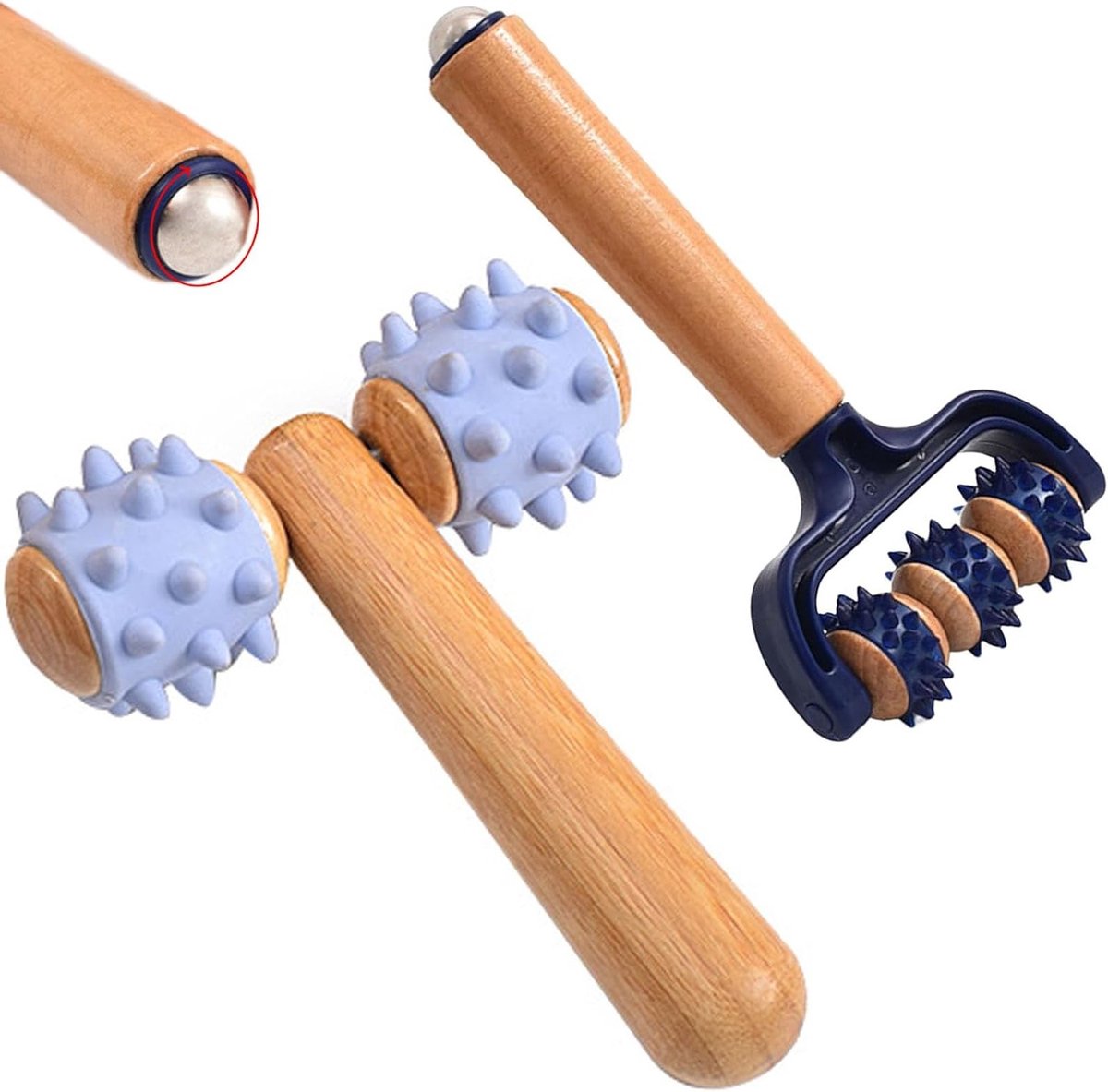 Massage Roller voor Benen - Compact Massageapparaat voor Thuis, Kantoor en Reizen - Houten Massagetools voor Spierontspanning en Pijnverlichting