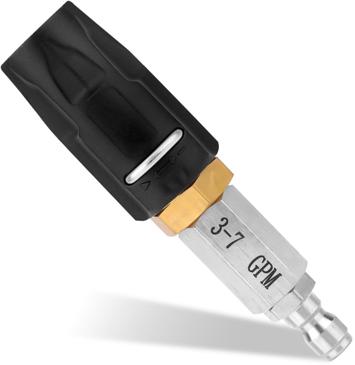 ONF3 - Shooter Head M5 - Hogedrukreinigingssproeier - Draaibaar - Zwart - Verstelbaar van 0 Tot 60° - Ideaal voor Tuin en Voertuigen - 12,5 x 3 cm