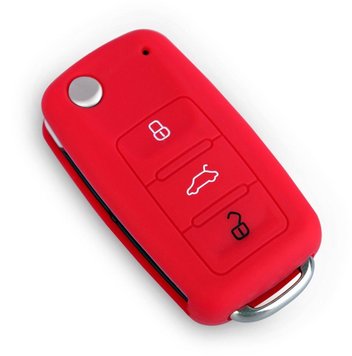 Allecto - Sleutelhoes - Bescherming voor autosleutel - Perfecte pasvorm - Rood - Duurzaam en lichtgewicht - Geschikt voor Volkswagen modellen - Ges...