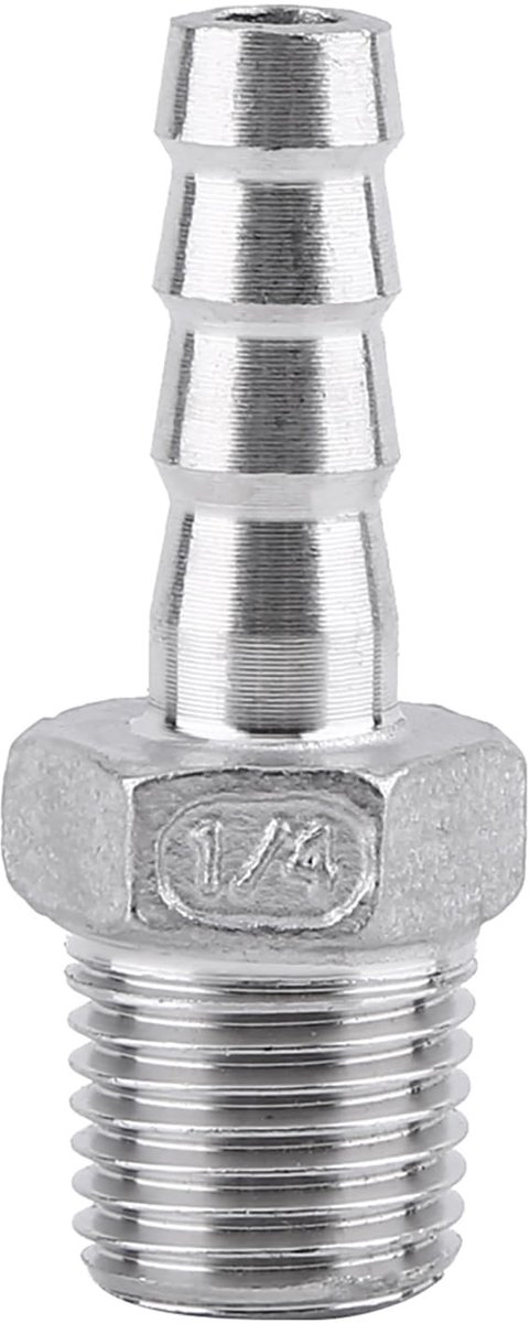 ONF3 - Slangpilaarfittingen - Roestvrij staal - Watergasvloeistof verbinding - 1/8" tot 3/4" - Adapter voor pijpfitting - Geschikt voor huis...