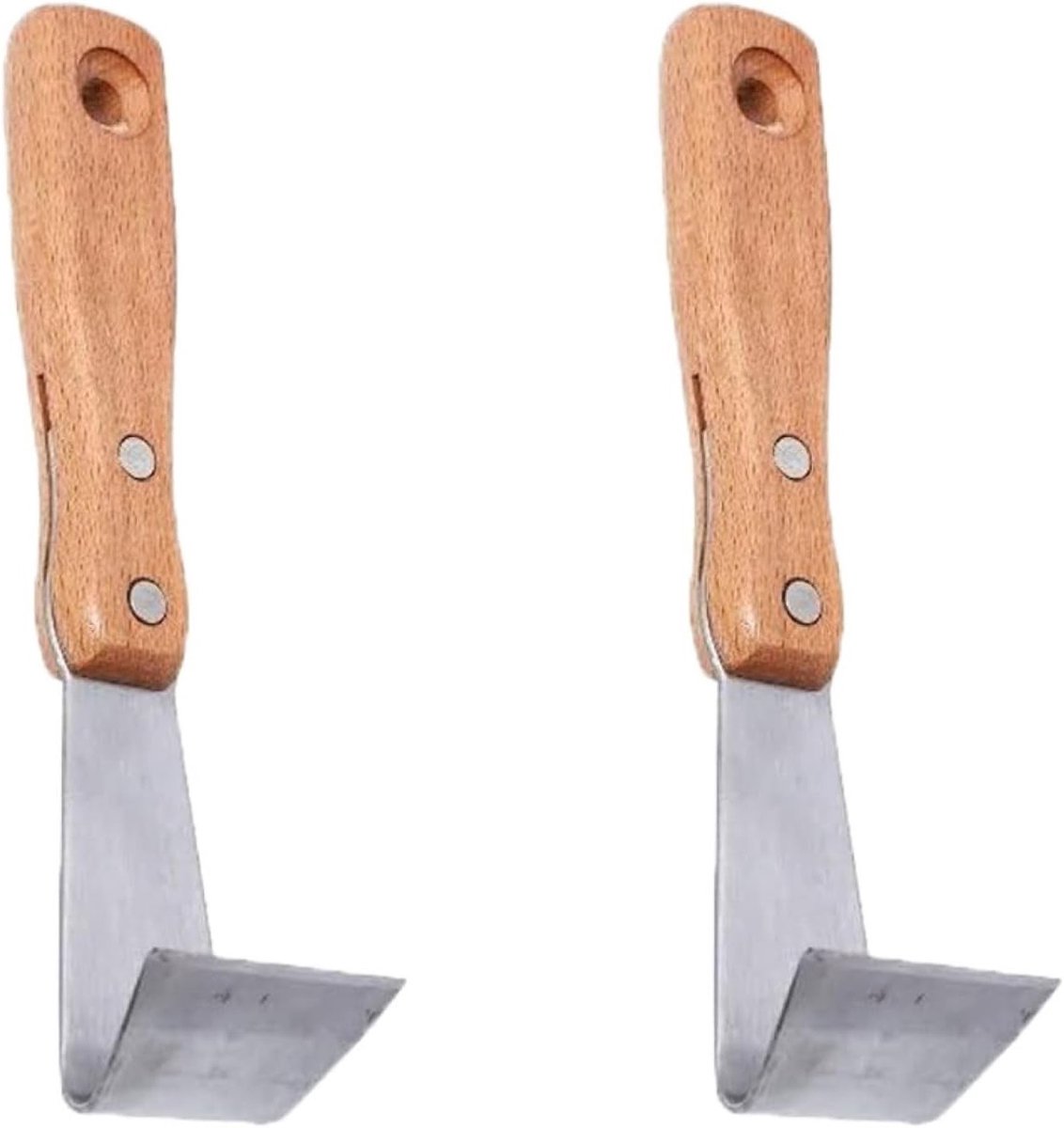 2-Pack Schorsverwijderingsgereedschap, 19cm debarkingsspaan met houten handvat voor schors verwijderen en enten