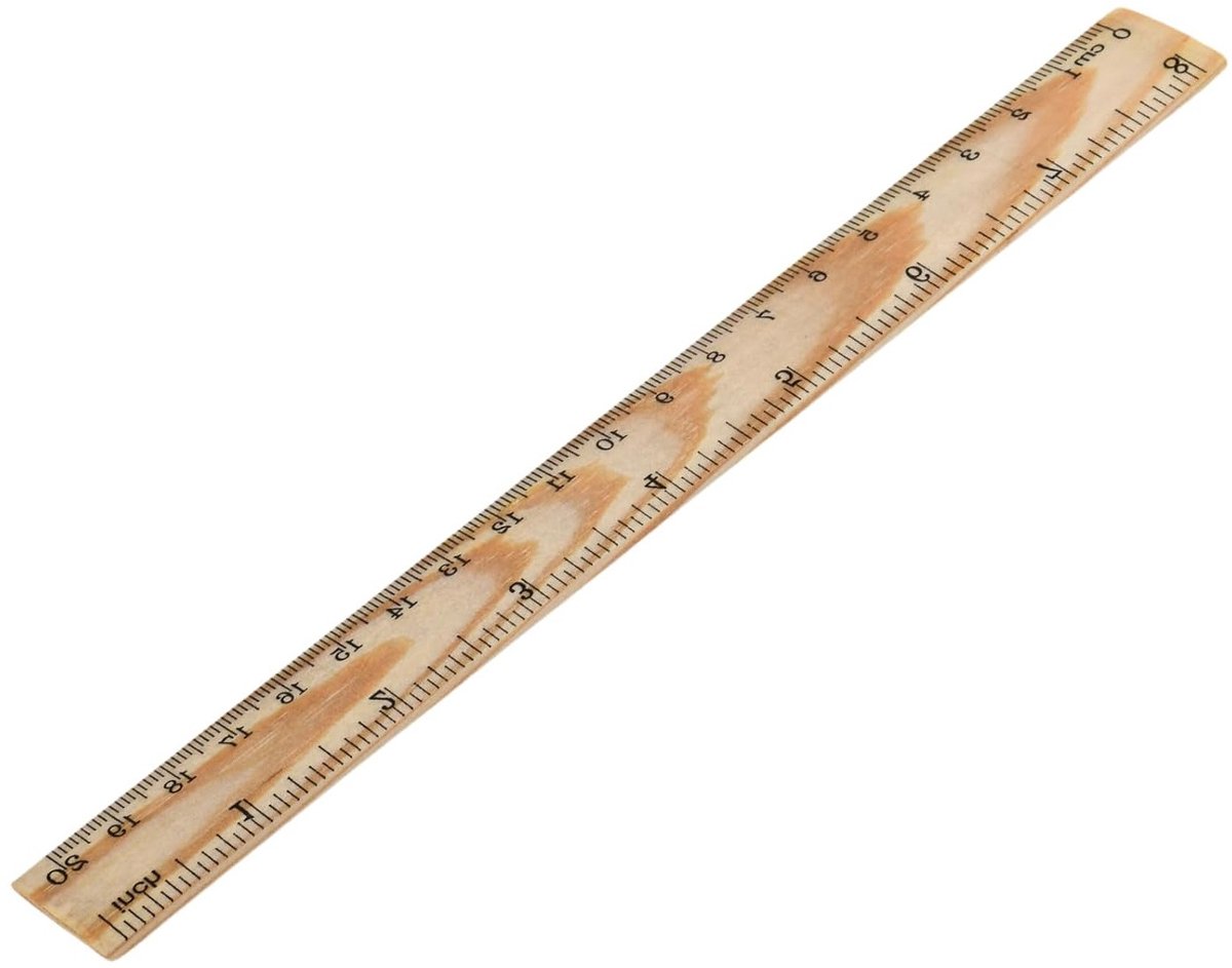 Houten liniaal van 20 cm met dubbele schaal - duurzaam en ideaal voor school, kantoor en hobbygebruik