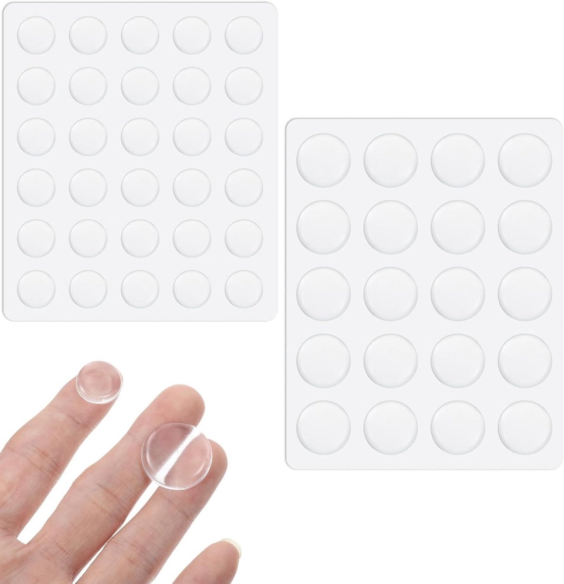 Set van 50 zelfklevende rubberen noppen voor glazen platen, antislip siliconen pads, 20 x ø22 x 5 mm en 30 x ø15 x 3 mm, ideaal voor bescherming en stabiliteit